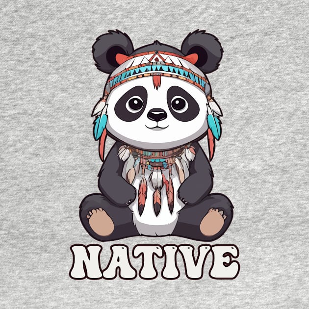 Native American Indigenous Panda by Rishirt